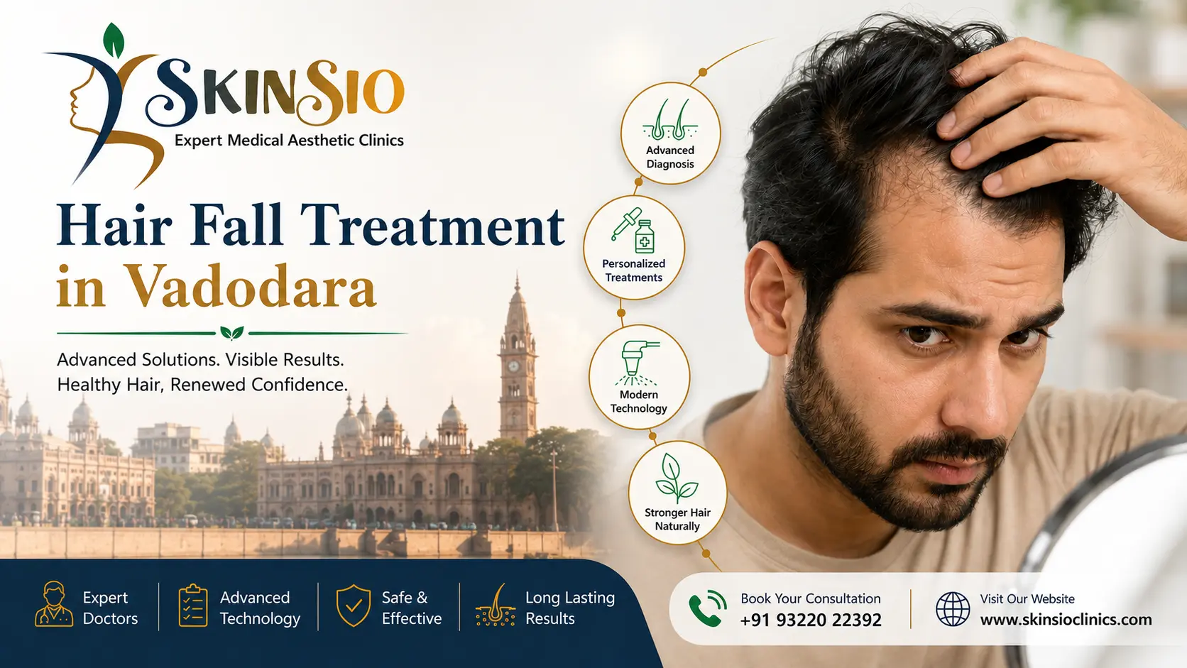 Hair Fall Treatment in Vadodara: Why Young Adults Are Losing Hair Faster (And the Doctor-Led Fix)