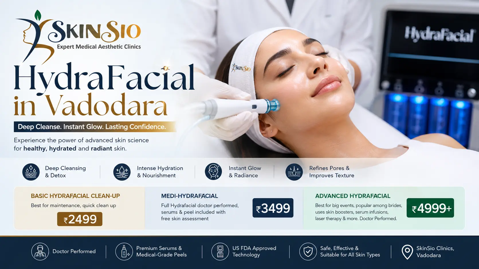 HydraFacial in Vadodara: Cost, Benefits & What to Expect at SkinSio Clinics