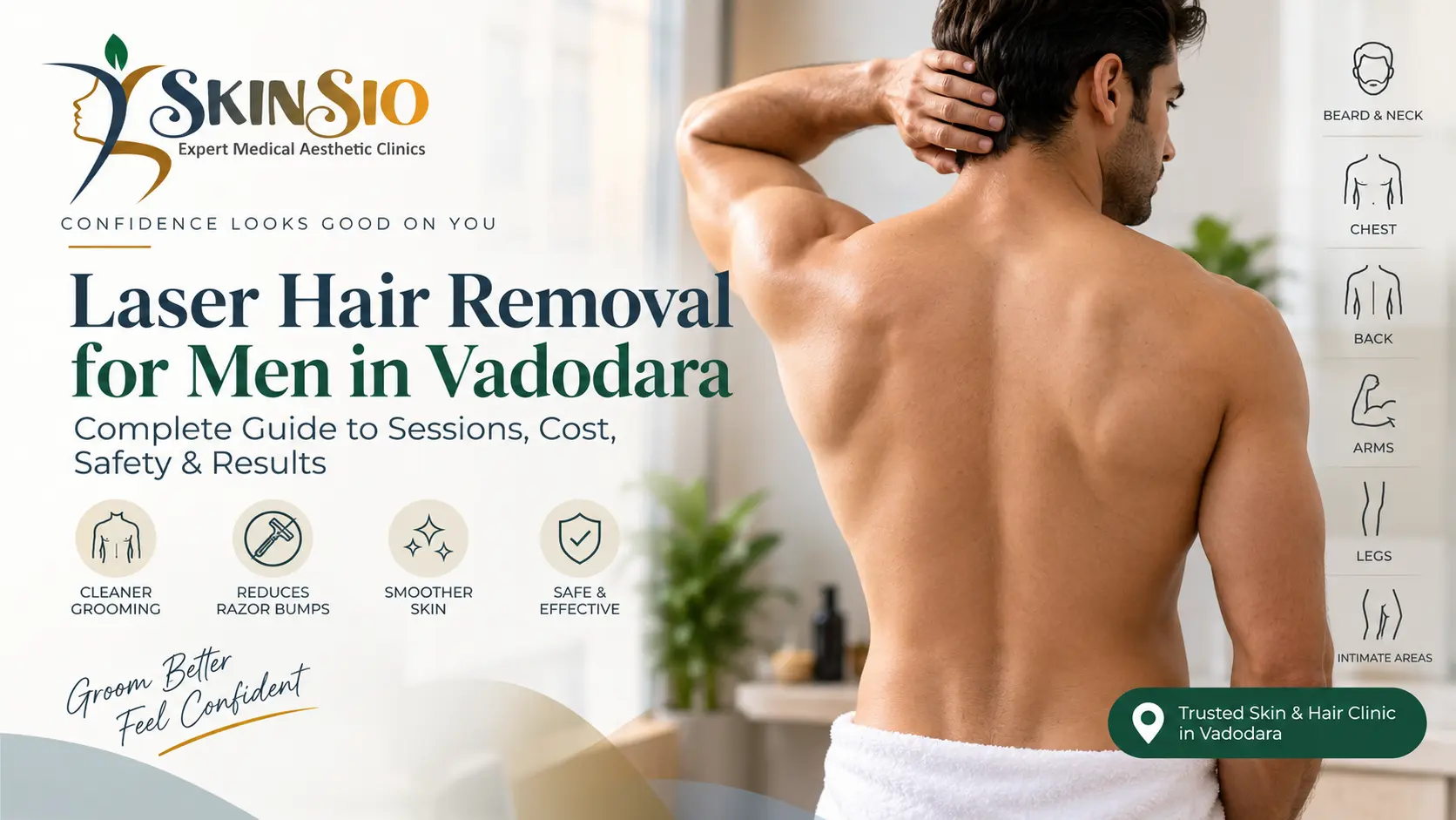 Laser Hair Removal for Men in Vadodara: Complete Guide to Sessions, Cost, Safety & Results